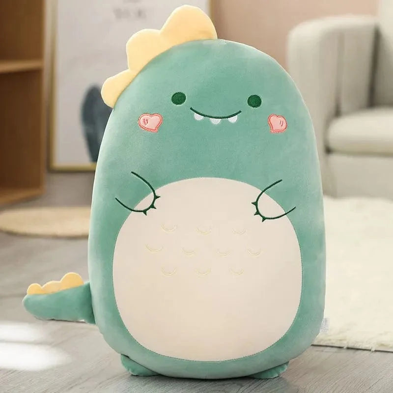 Peluche DinoSquish vert et souriant