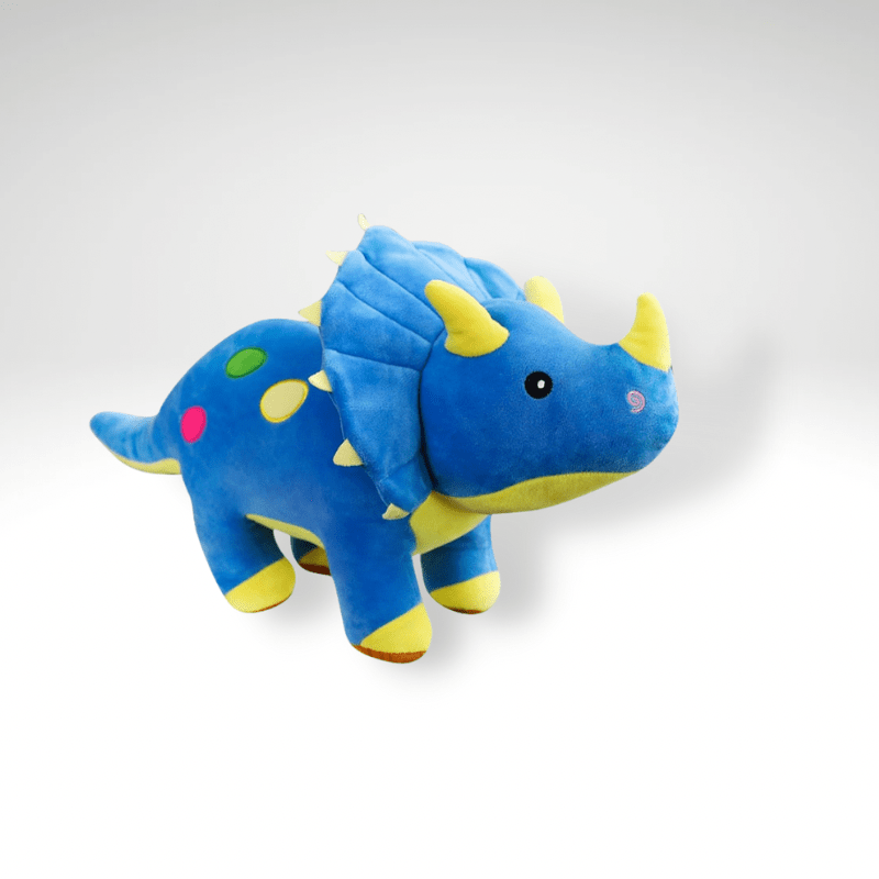 Peluche dinosaure Triceratops aux couleurs éclatantes