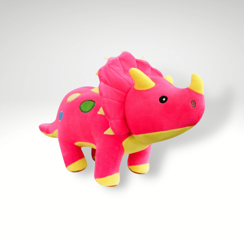 Peluche dinosaure Triceratops aux couleurs éclatantes