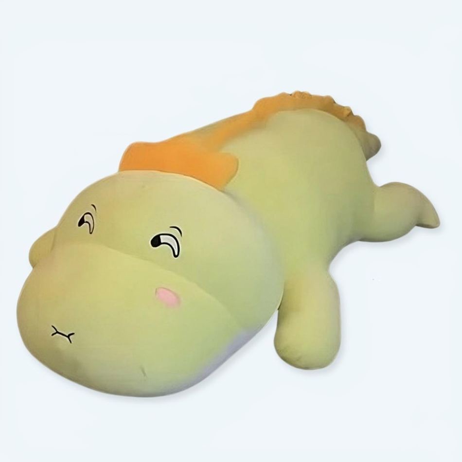 Peluche dinosaure vert clair pour un tendre compagnon d'enfant
