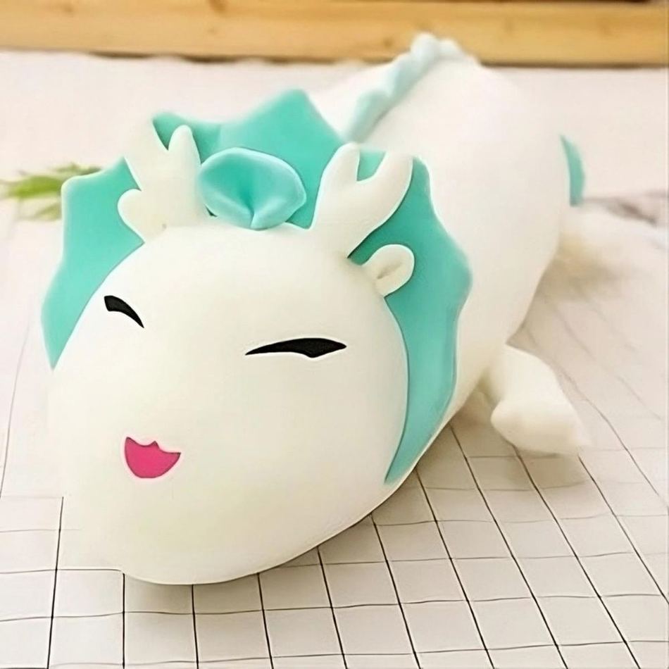 Peluche de dragon blanc en peluche douce magique pour enfant.