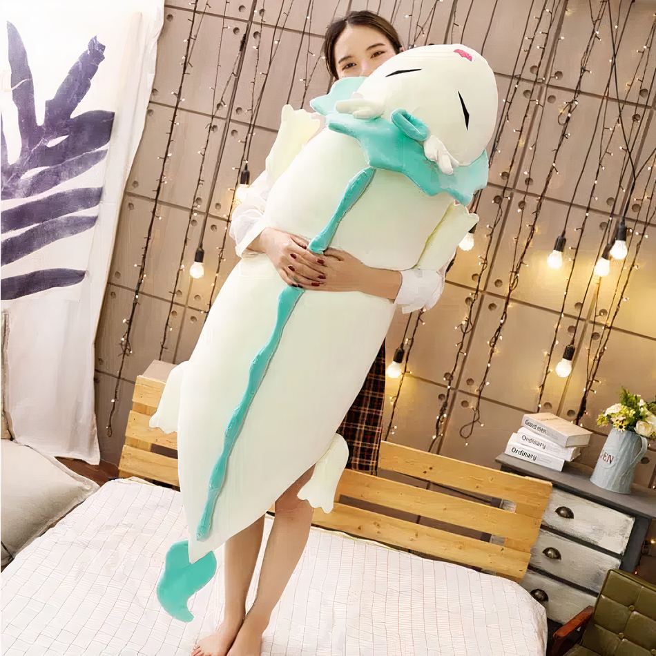 Peluche de dragon blanc en peluche douce magique pour enfant.