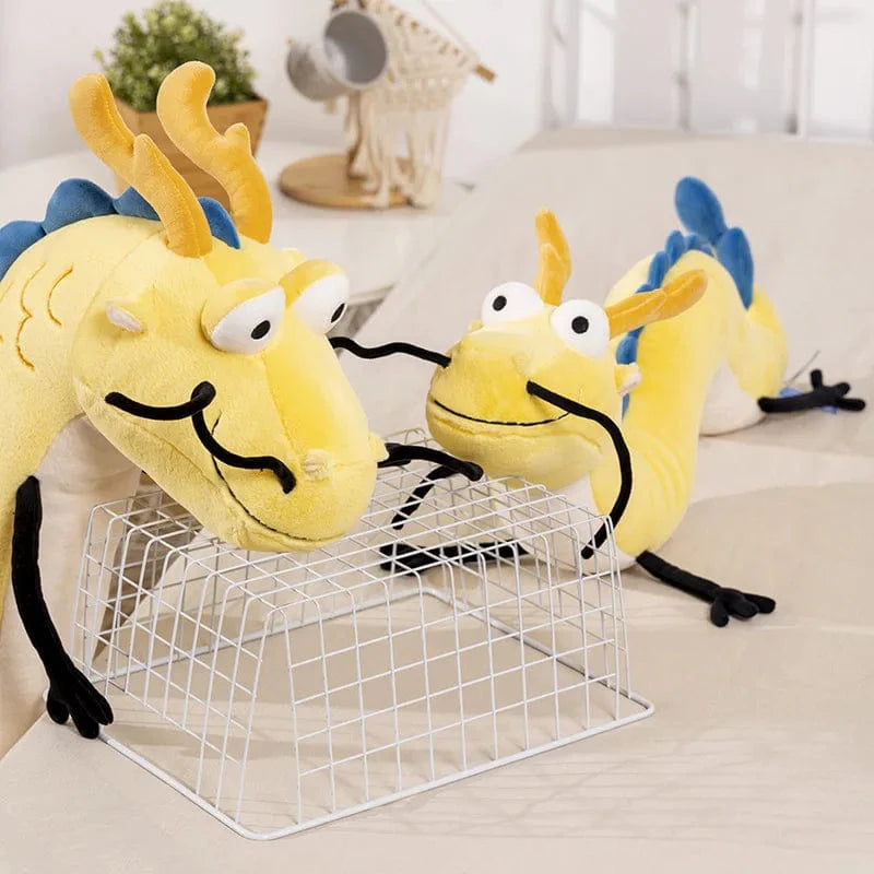 Peluche Dragon Jaune Chinois Premium