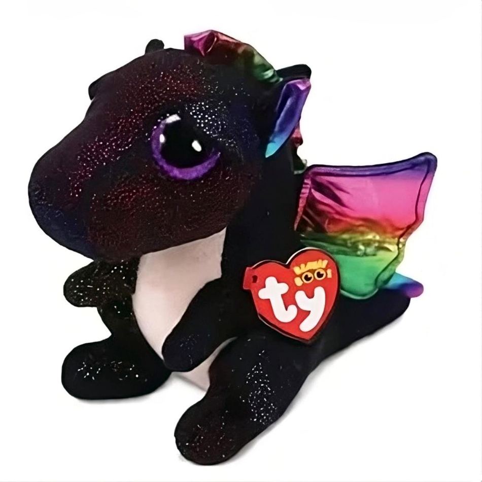 Compagnon magique : Peluche dragon noir doux pour enfant