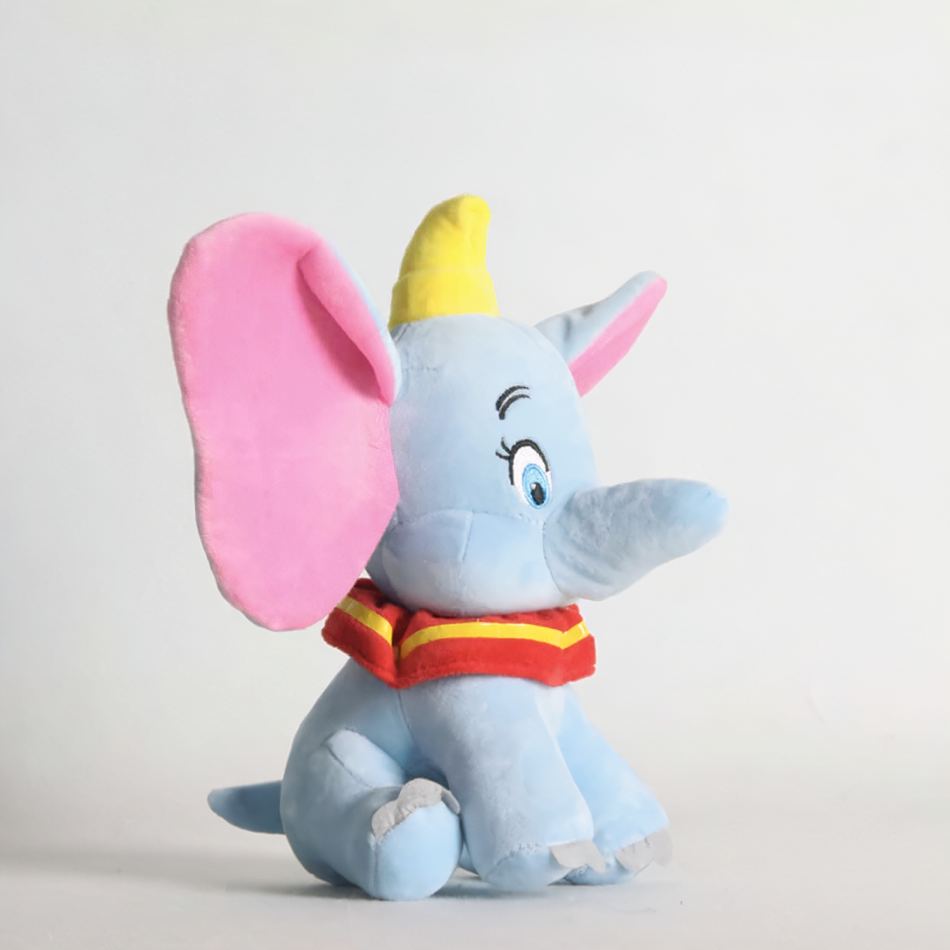 Peluche Dumbo éléphant doux gris bleu câlin pour enfant