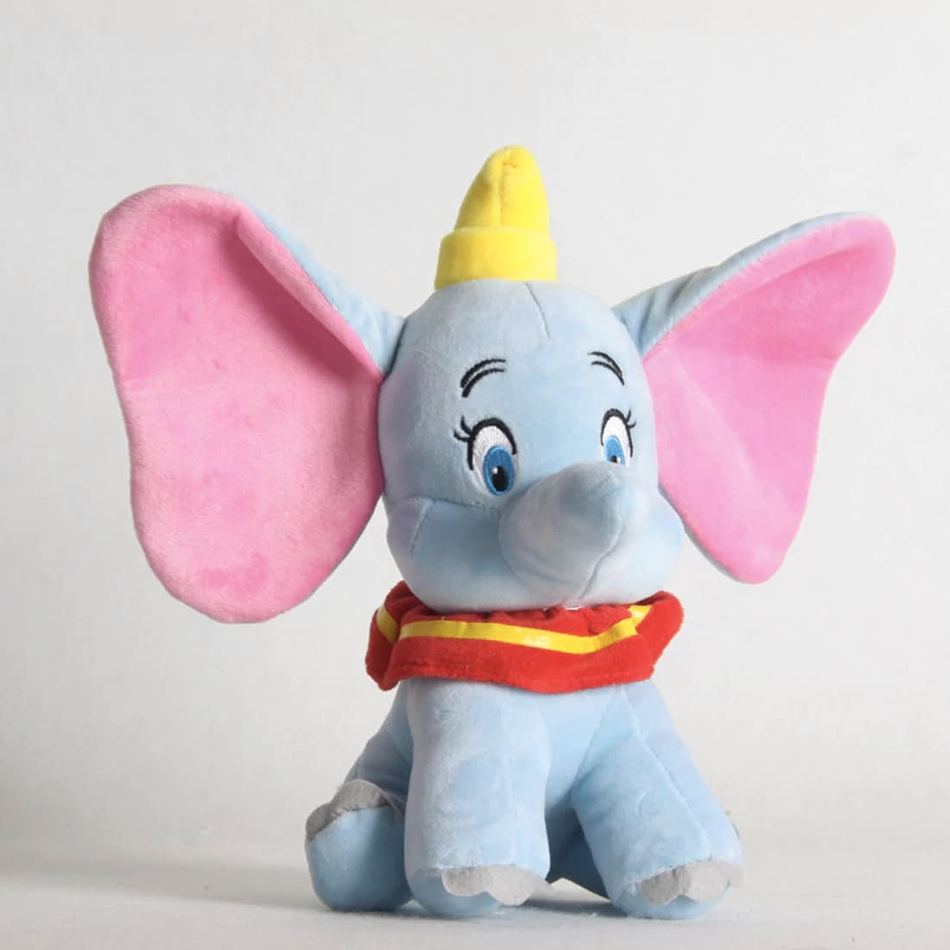 Peluche Dumbo éléphant doux gris bleu câlin pour enfant