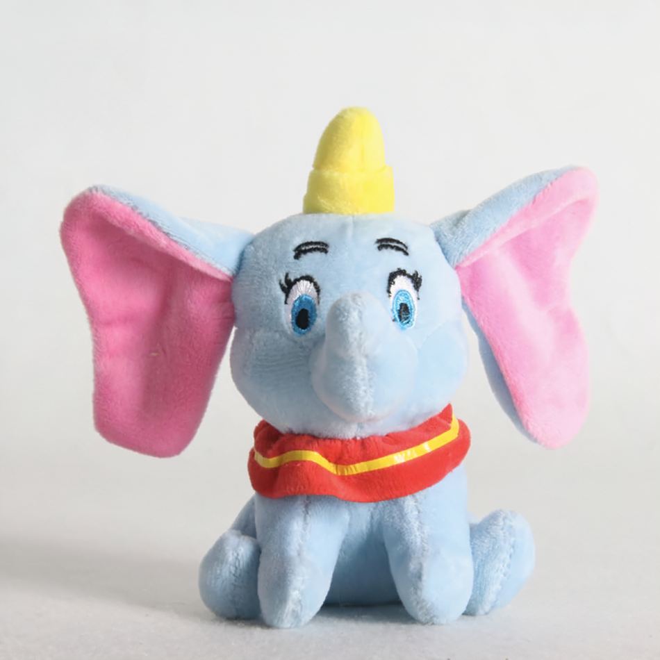 Peluche Dumbo éléphant doux gris bleu câlin pour enfant