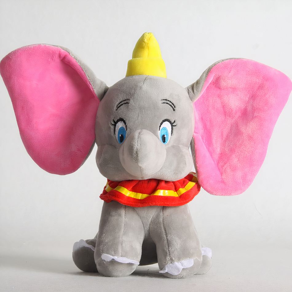 Peluche Dumbo éléphant doux gris bleu câlin pour enfant