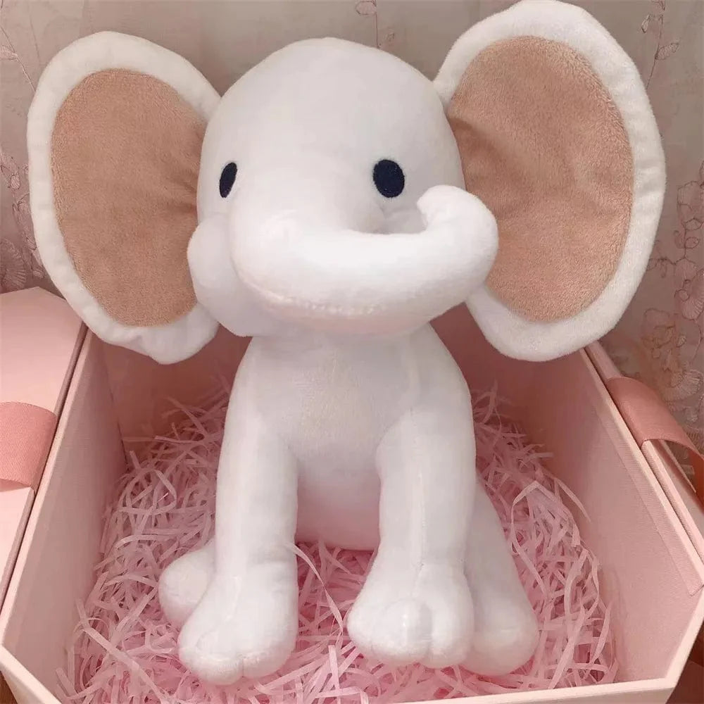 Peluche éléphant coloré avec trompe tordue