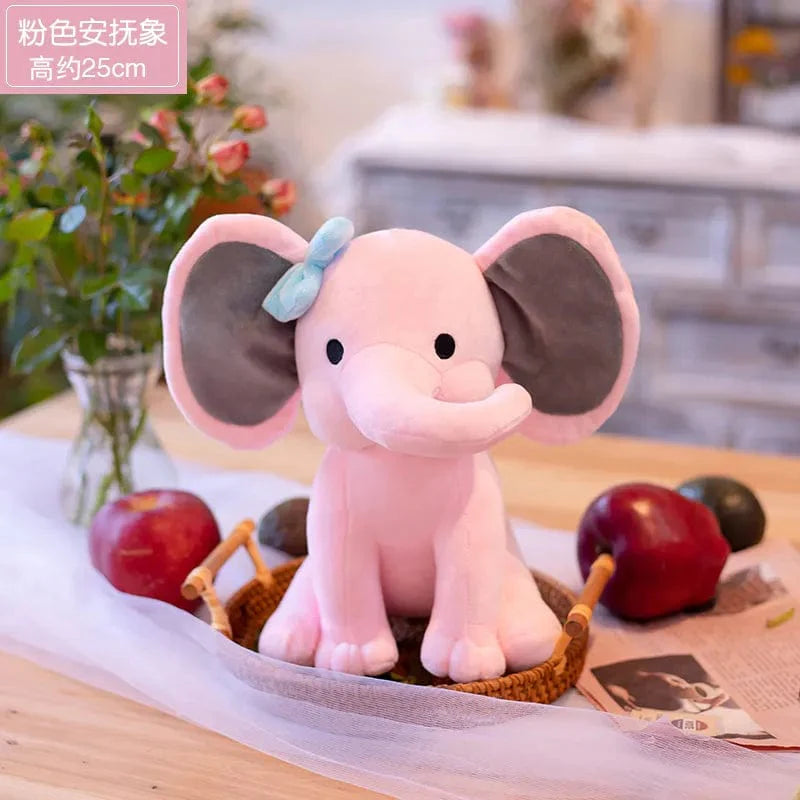 Peluche éléphant coloré avec trompe tordue