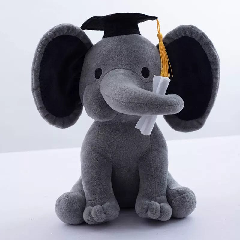 Éléphant Diplômé en Peluche avec Trompe Tordue