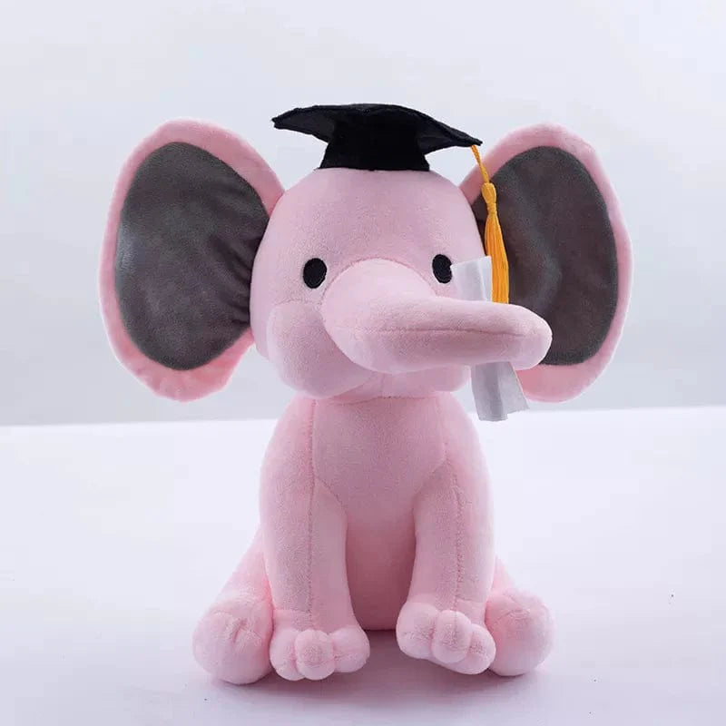 Éléphant Diplômé en Peluche avec Trompe Tordue