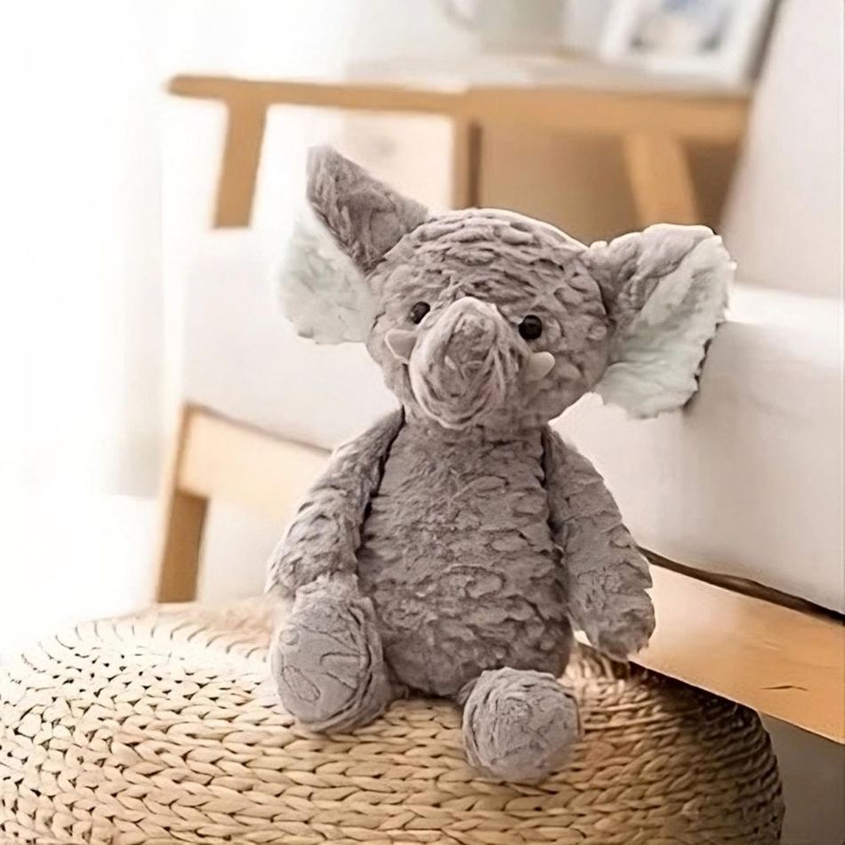 Peluche Éléphant Gris Câlin pour Chambre d'Enfant Douce