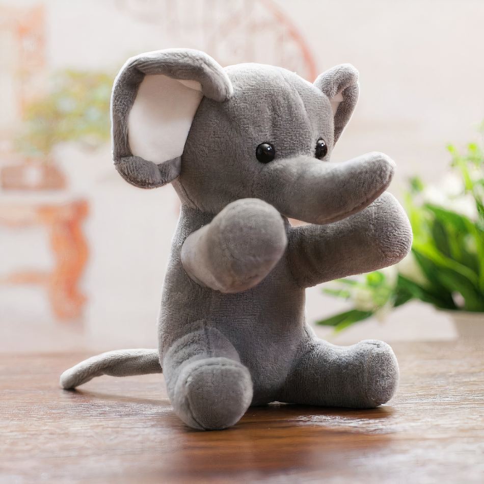 Peluche d'Éléphant Gris Doux pour Enfant - Câlin Jungle