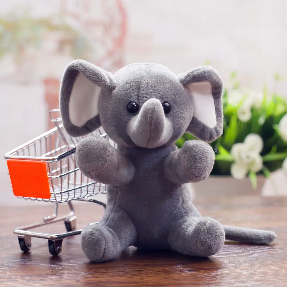 Peluche d'Éléphant Gris Doux pour Enfant - Câlin Jungle