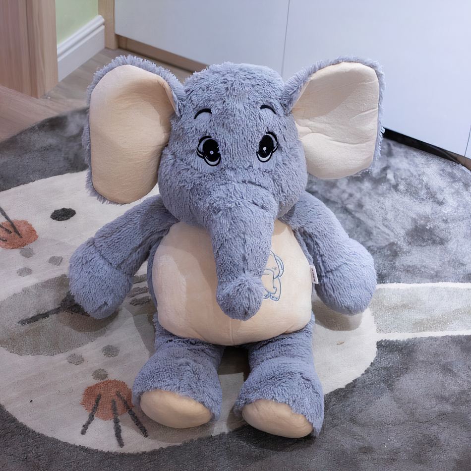 Peluche éléphant géant gris ultra doux pour chambre d'enfant