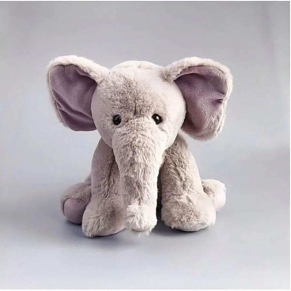 Peluche éléphant gris câlin en velours pour chambre d'enfant
