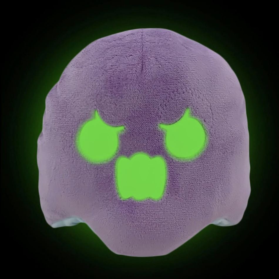Peluche Fantôme Réversible Violet/Bleu Lumineux et Doux.