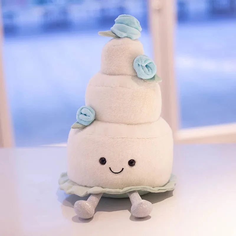 Peluche gâteau blanc avec des roses Saint-Valentin