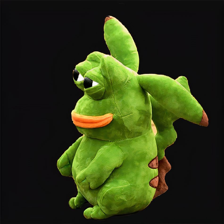 Peluche verte Pikachu - Grenouille douce pour enfant