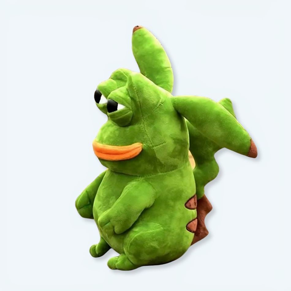 Peluche verte Pikachu - Grenouille douce pour enfant