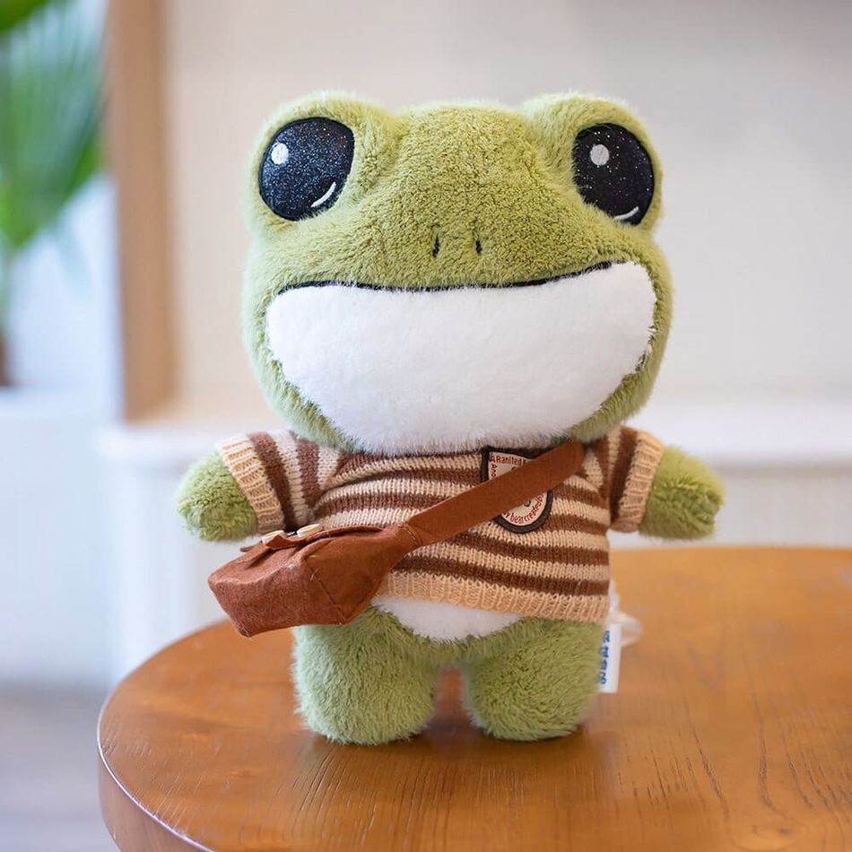 Peluche grenouille verte - Douceur hivernale