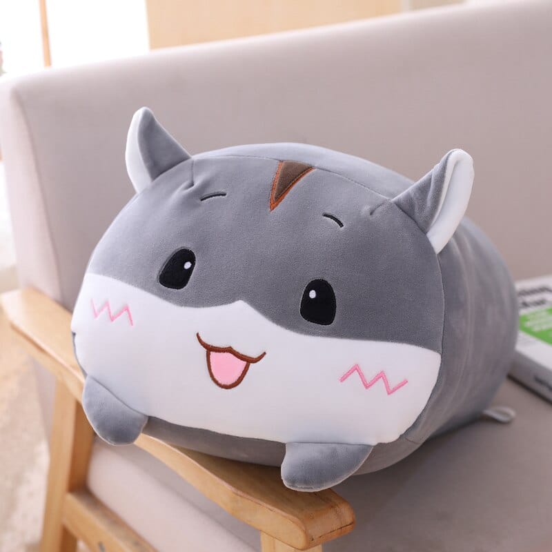 Peluche squishmallow hamster gris