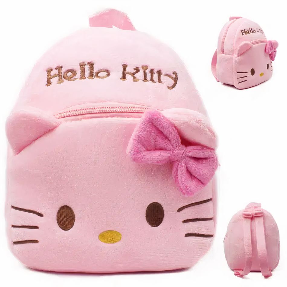 Sac à dos Hello Kitty en peluche rose doux pour enfant