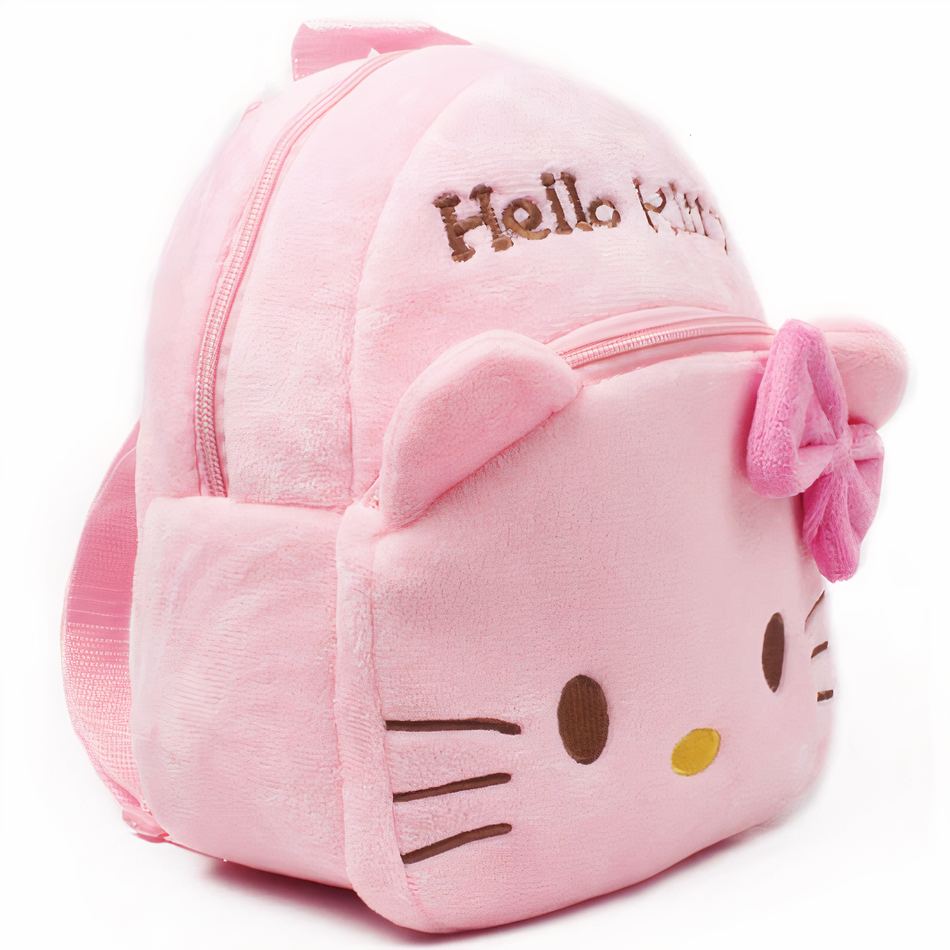 Sac à dos Hello Kitty en peluche rose doux pour enfant