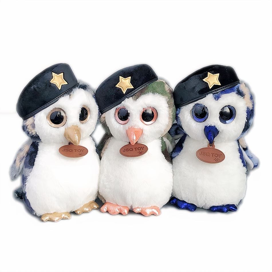 Peluche hibou vert militaire - Douceur et réconfort garantis !