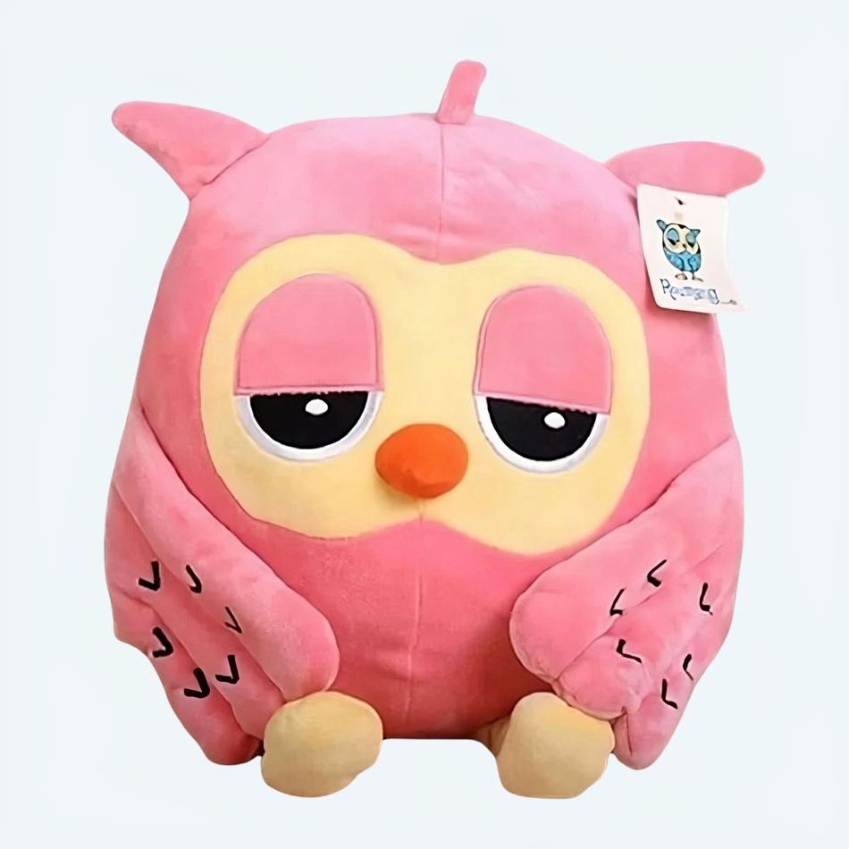 Peluche hibou rose adorable pour chambre d'enfant