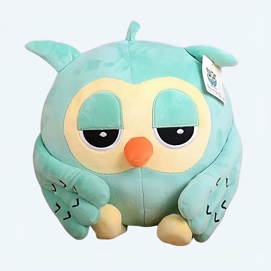 Peluche hibou vert doux et câlin pour décorer la chambre
