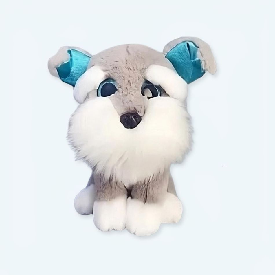 Peluche husky gris doux - L'adorable compagnon d'hiver pour enfant