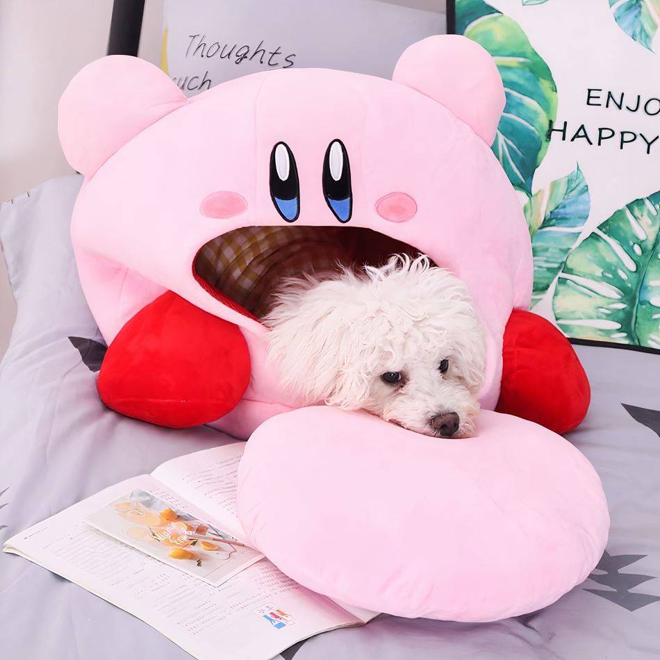 Peluche Kirby bouche ouverte pour une chambre d'enfant pleine de douceur