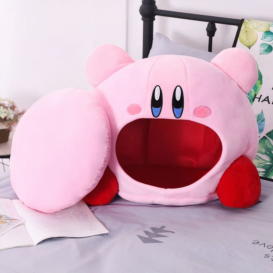 Peluche Kirby bouche ouverte pour une chambre d'enfant pleine de douceur
