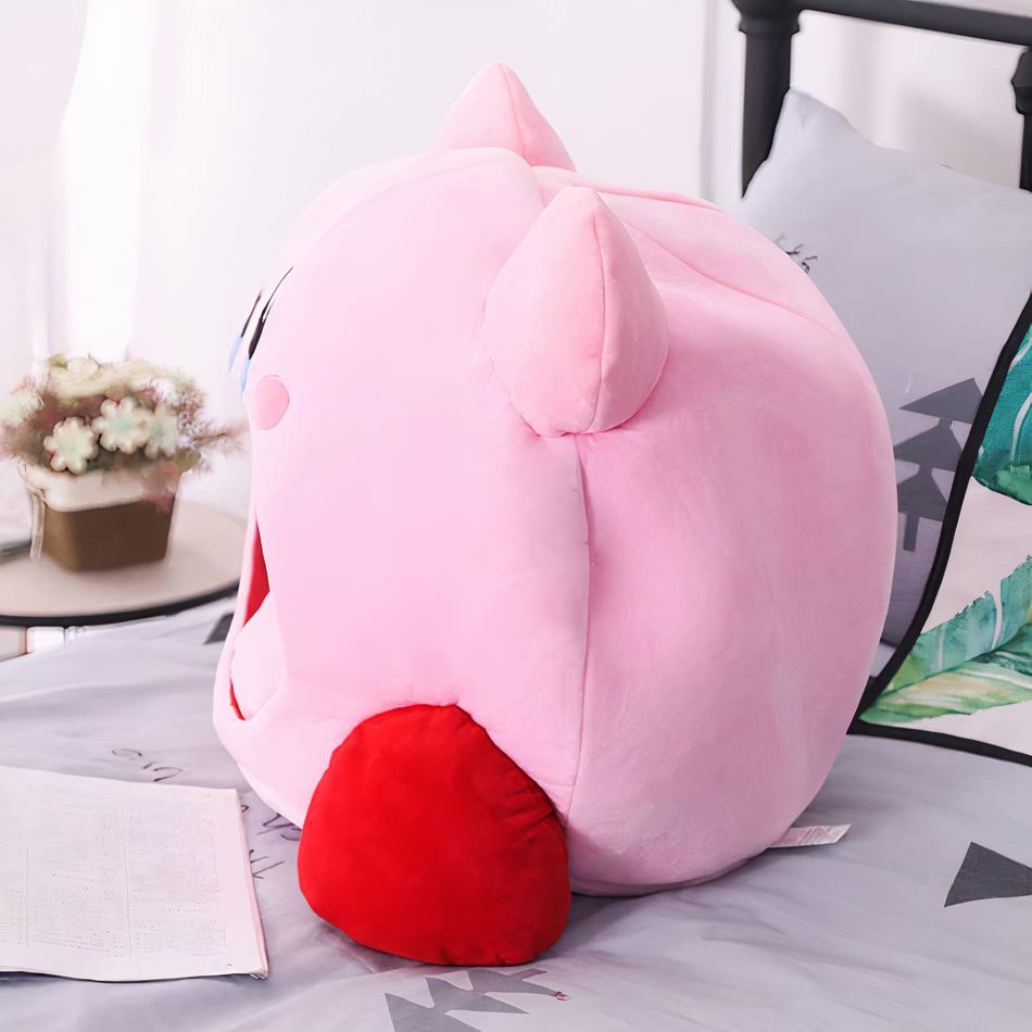 Peluche Kirby bouche ouverte pour une chambre d'enfant pleine de douceur
