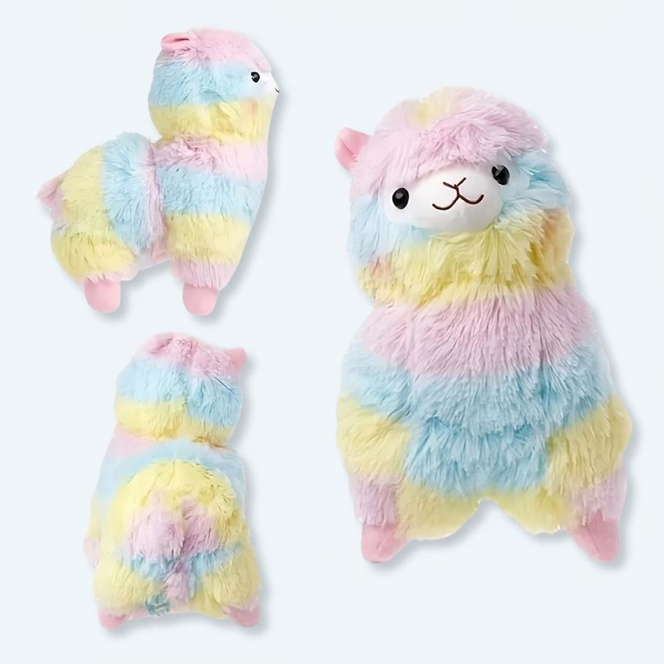 Peluche Lama Arc-en-Ciel Doux Câlin Pastel