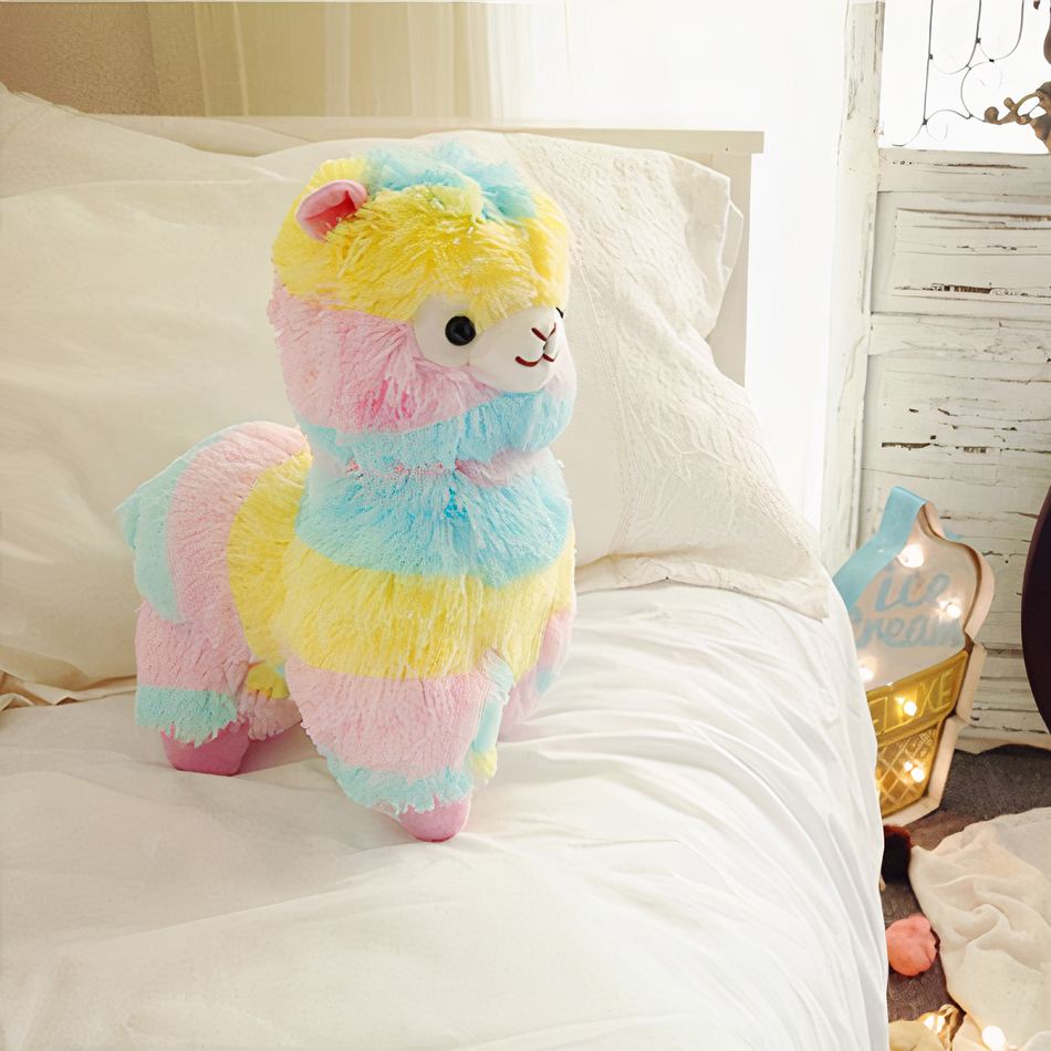 Peluche Lama Multicolore Doux pour Chambre d'Enfant