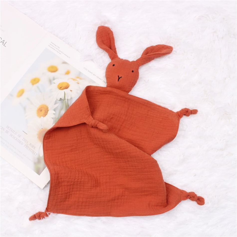 Peluche Lapin Câlin en Coton Mousseline Doux pour Enfant