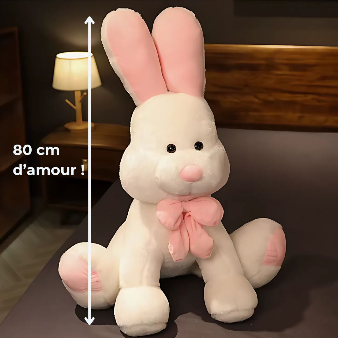 Peluche Lapin Géant Blanc Doux Câlin pour Chambre d'Enfant
