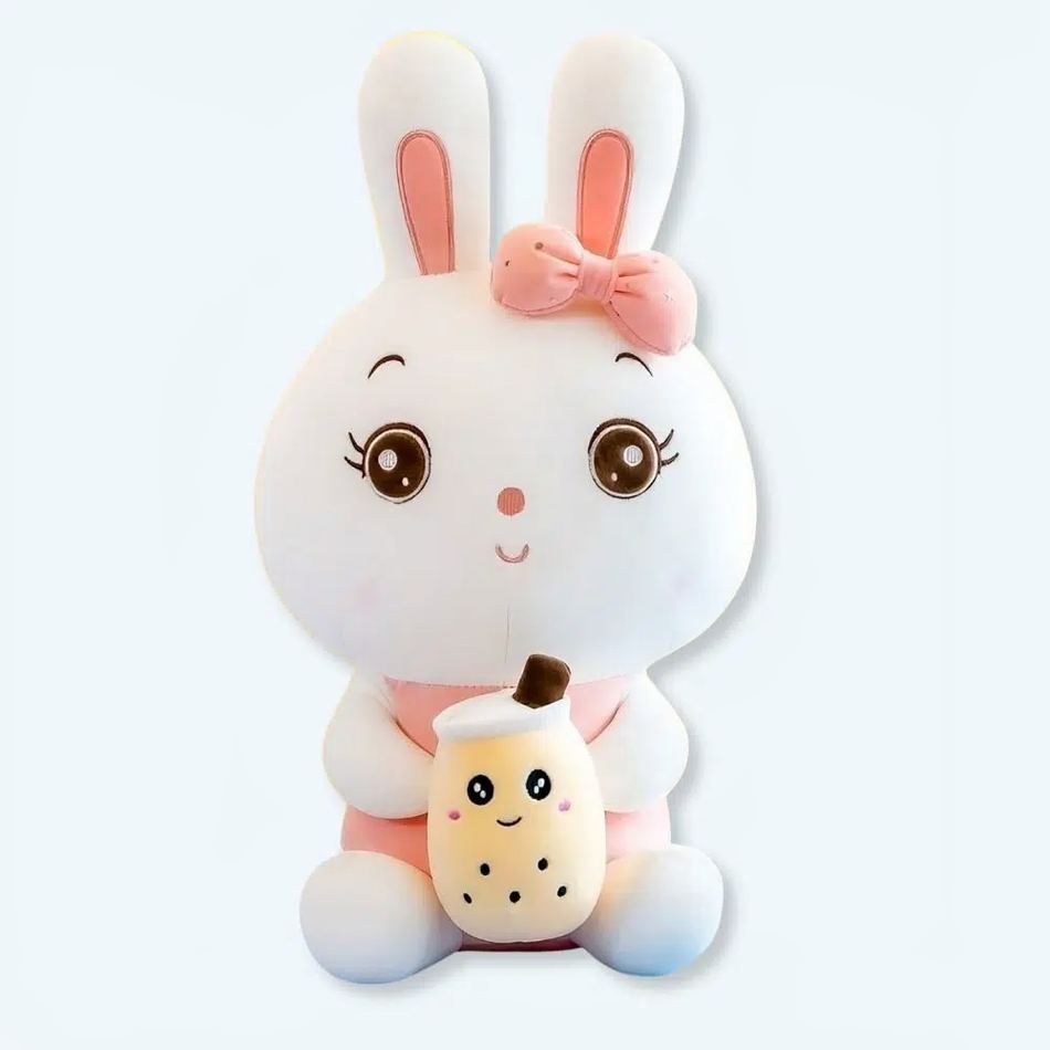 Peluche Lapin Kawaii Bubble Tea Doux Pour Enfants Câlins