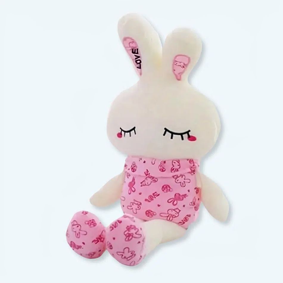 Peluche Lapin Rose Lumineux Doux Compagnon de Nuit pour Enfant