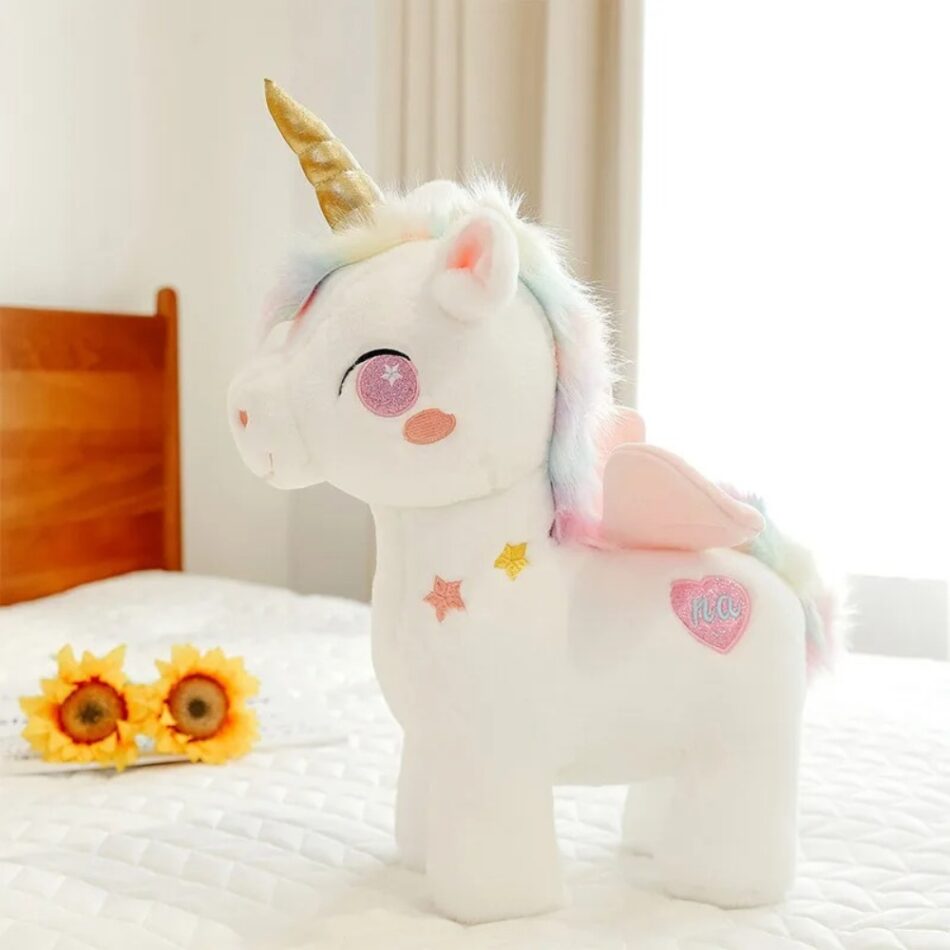Peluche Licorne Arc-En-Ciel Magique, Douce et Idéale Pour les Enfants
