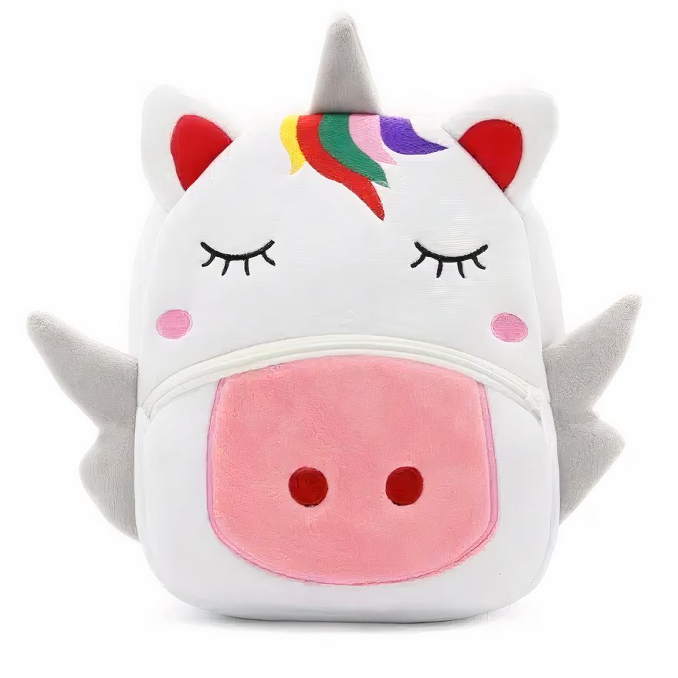 Licorne blanche sac à dos peluche enfant magique