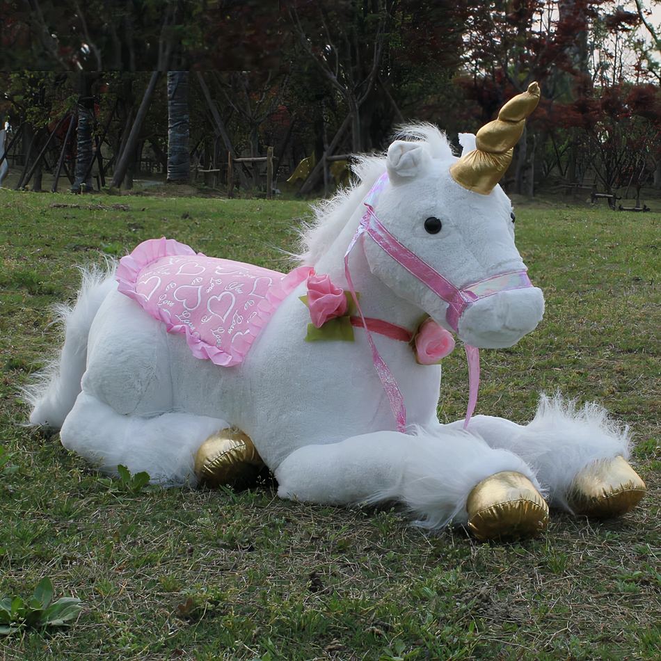 Peluche Licorne Cheval Blanc Doux Câlin Enfant Rêve