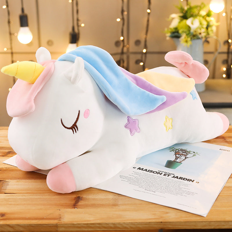 Peluche Licorne Géante Enchantée Arc-En-Ciel