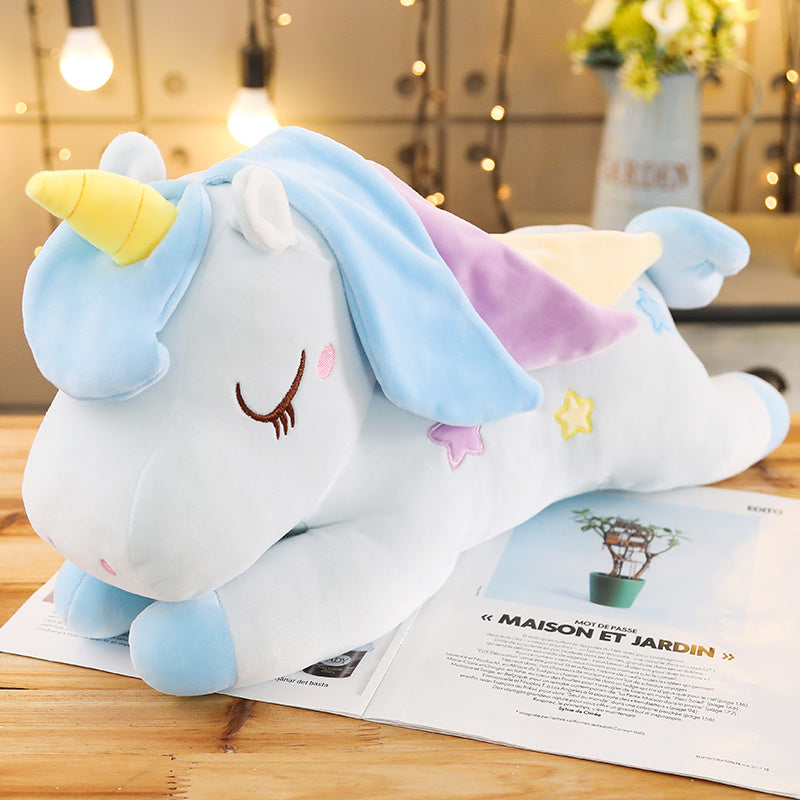 Peluche Licorne Géante Enchantée Arc-En-Ciel