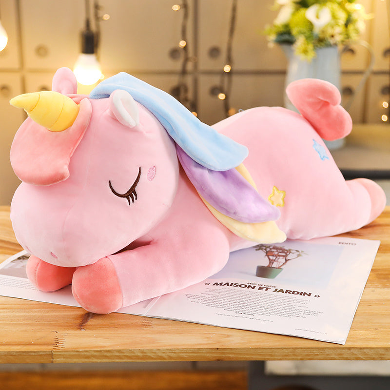Peluche Licorne Géante Enchantée Arc-En-Ciel