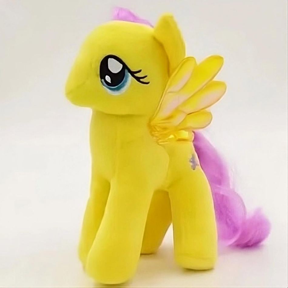 Peluche licorne jaune douce enfant arc-en-ciel magique