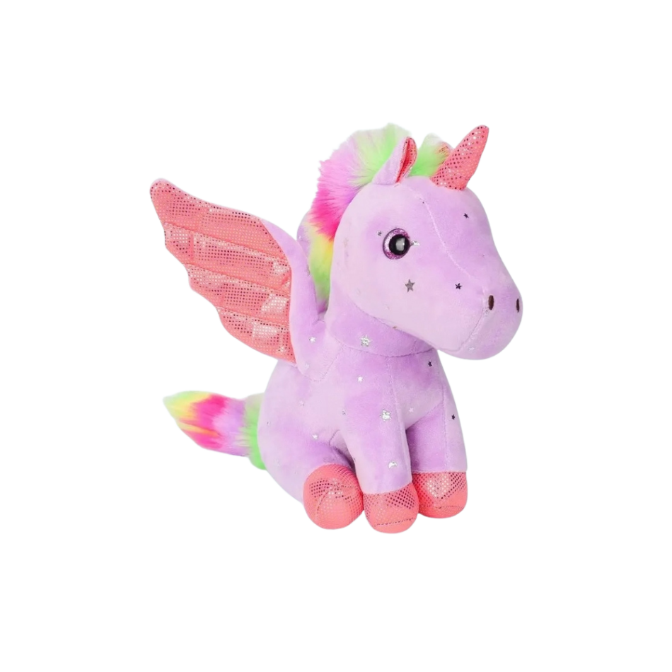 Peluche Licorne Magique aux Ailes Brillantes et Douce Câliner